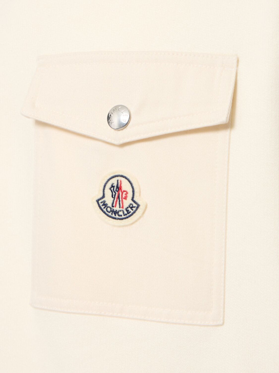 Moncler: Cotton sweatshirt with pocket - White - men_4 | Luisa Via Roma