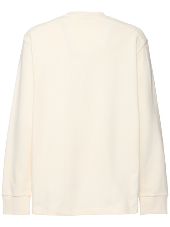 Moncler: Cotton sweatshirt with pocket - White - men_3 | Luisa Via Roma