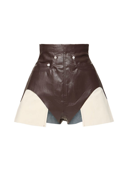 Rick Owens: Shorts Dirt in denim stretch spalmato - women_0 | Luisa Via Roma