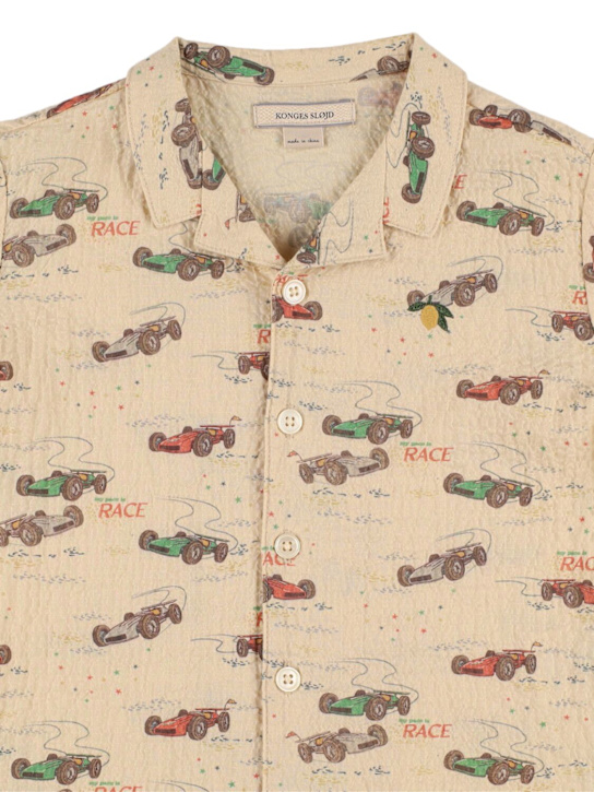 Konges Sløjd: Printed woven cotton blend shirt - kids-boys_1 | Luisa Via Roma