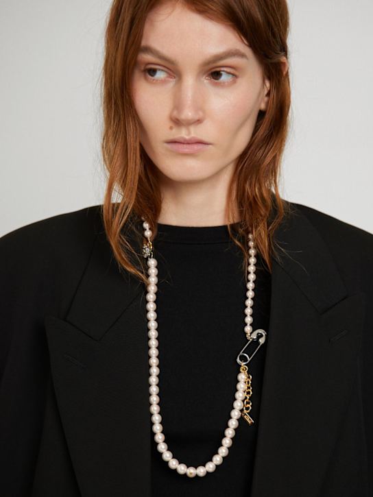 Moschino: Faux pearl collar necklace - women_1 | Luisa Via Roma