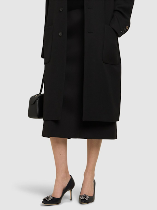 Manolo Blahnik: 70mm Hangisi leather pumps - women_1 | Luisa Via Roma