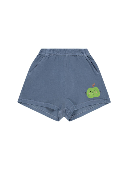 Jellymallow: Printed cotton jersey shorts - Blue - kids-boys_0 | Luisa Via Roma