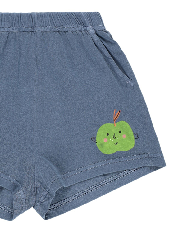 Jellymallow: Printed cotton jersey shorts - Blue - kids-boys_1 | Luisa Via Roma