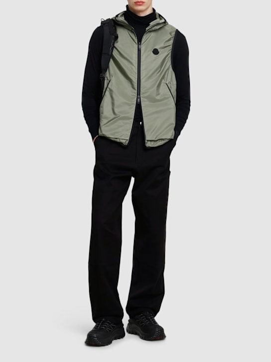 Moncler: Moretan nylon vest - Sage Green - men_1 | Luisa Via Roma
