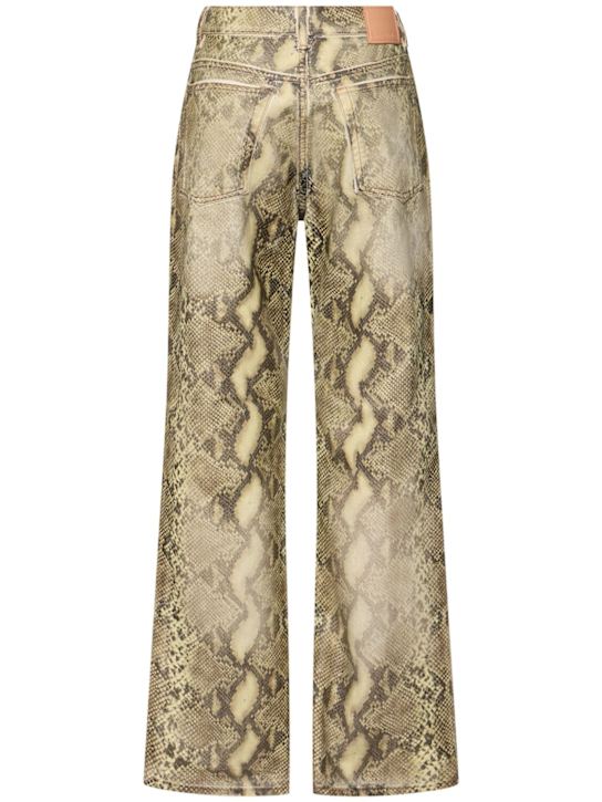 Acne Studios: Python printed denim straight jeans - women_3 | Luisa Via Roma