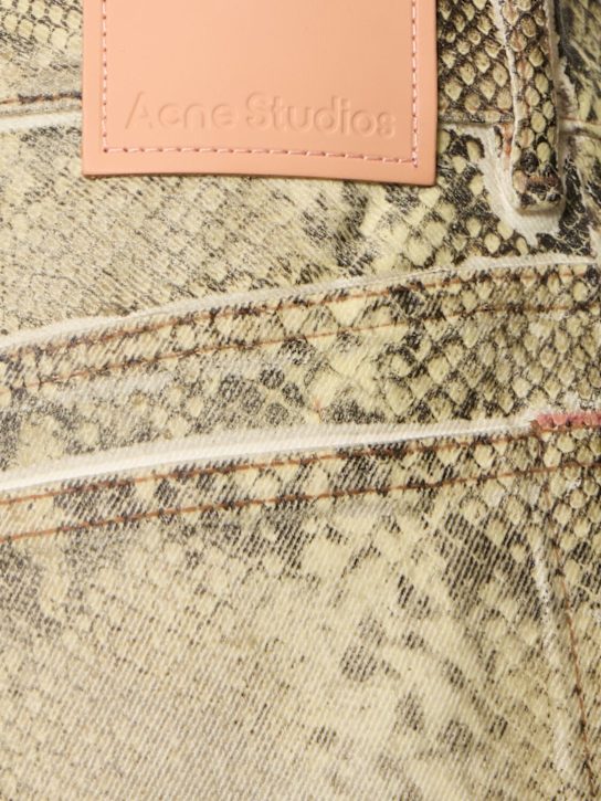 Acne Studios: Python printed denim straight jeans - women_4 | Luisa Via Roma