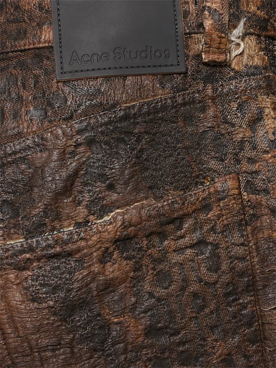 Acne Studios: Monogram涂层牛仔裤 - 棕色 - men_4 | Luisa Via Roma