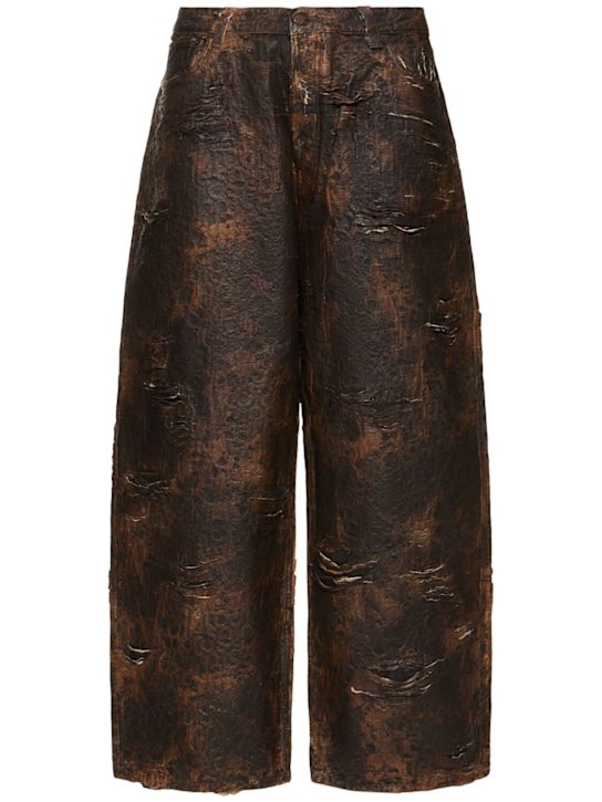 Acne Studios: Monogram涂层牛仔裤 - 棕色 - men_0 | Luisa Via Roma