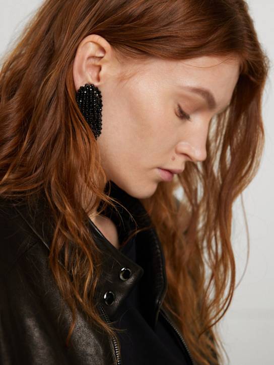 Weekend Max Mara: Kaki beaded clip-on earrings - women_1 | Luisa Via Roma