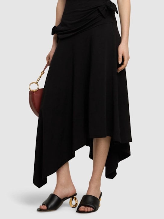 JW Anderson: 75mm Chain heel leather mule sandals - Black - women_1 | Luisa Via Roma