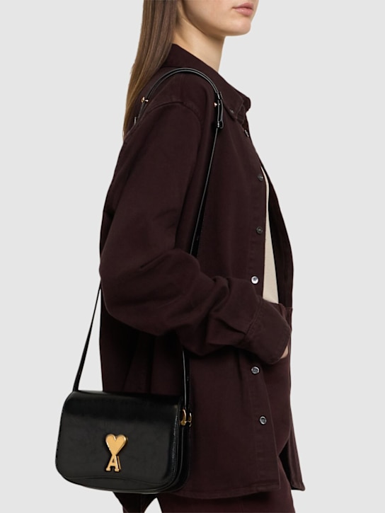 AMI Paris: Borsa Paris Paris in pelle lucida - Nero - women_1 | Luisa Via Roma