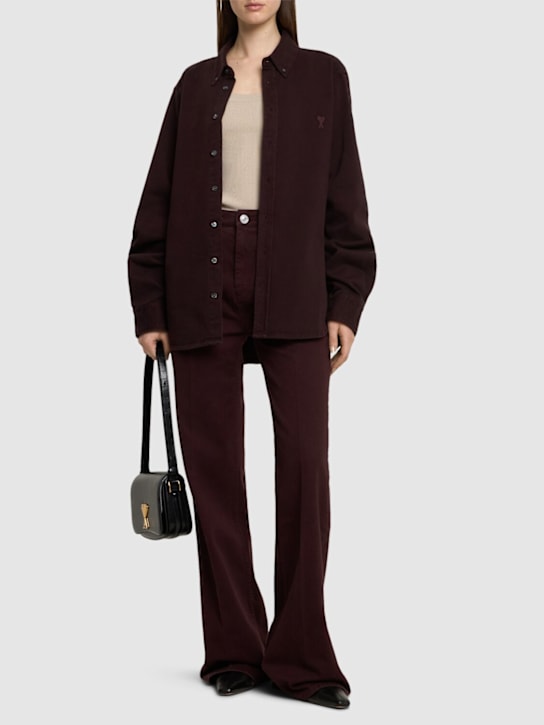 AMI Paris: Adc cotton twill shirt - women_1 | Luisa Via Roma