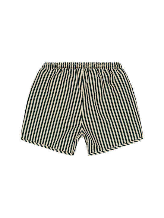 Konges Sløjd: Striped lycra swim shorts - White/Black - kids-boys_2 | Luisa Via Roma