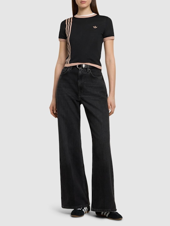 adidas Originals: Knitted 3-stripe t-shirt - women_1 | Luisa Via Roma