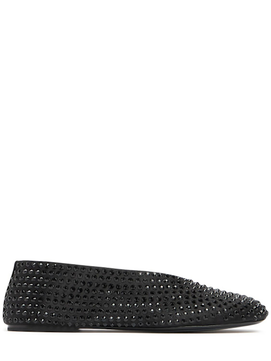 Khaite: Scarpe basse Marcy in raso con decorazioni 5mm - Nero - women_0 | Luisa Via Roma