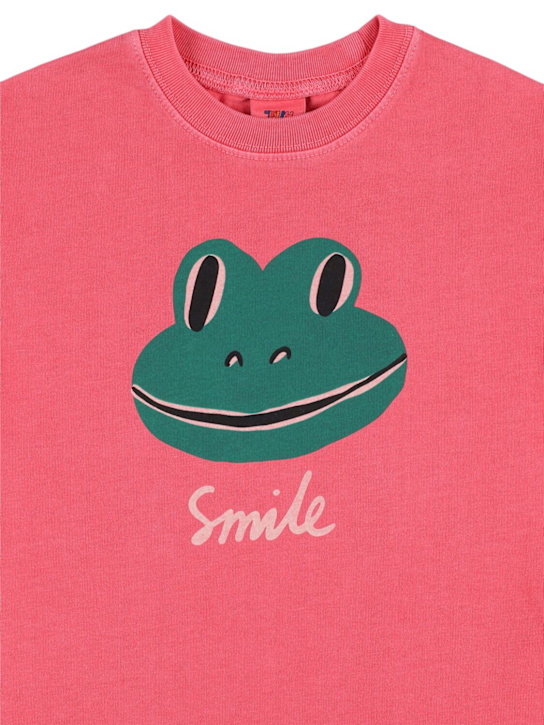 Jellymallow: Frog コットンジャージーTシャツ - ダークピンク - kids-girls_1 | Luisa Via Roma