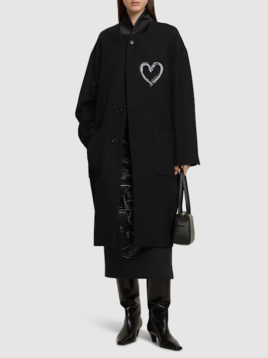 Moschino: Wool blend coat - women_1 | Luisa Via Roma