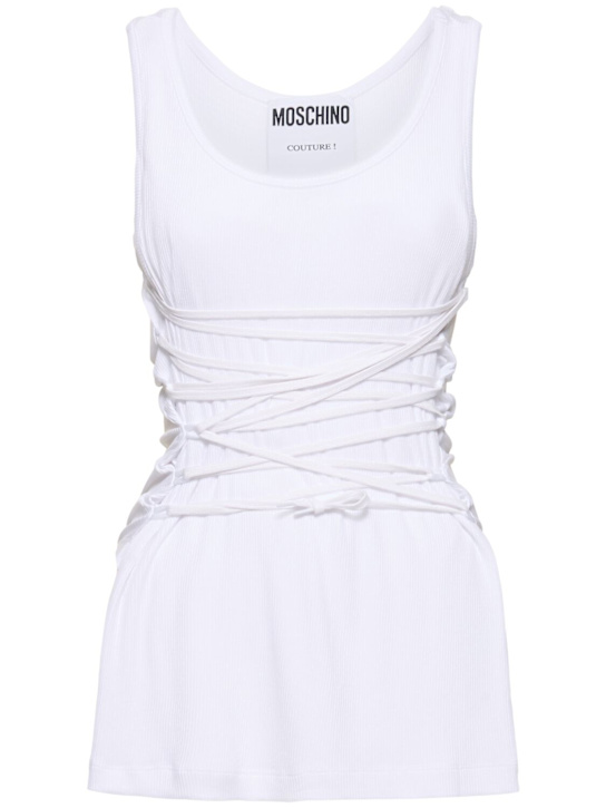 Moschino: Stretch cotton tank top - women_0 | Luisa Via Roma