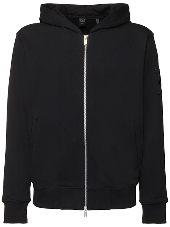 Moose Knuckles: Hartsfield zip-up hoodie - Black - men_0 | Luisa Via Roma