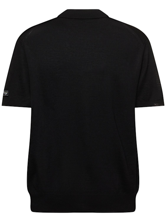 After Pray: Maurice polo knit cardigan - Black - men_3 | Luisa Via Roma