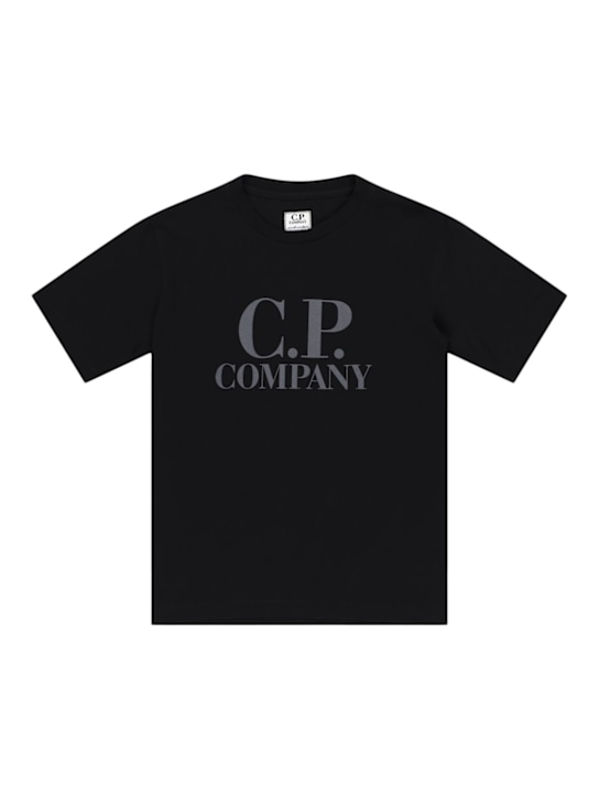 C.P. Company: Printed cotton jersey t-shirt - Black - kids-boys_0 | Luisa Via Roma