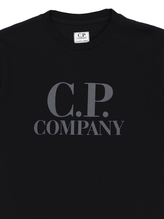 C.P. Company: Printed cotton jersey t-shirt - Black - kids-boys_1 | Luisa Via Roma