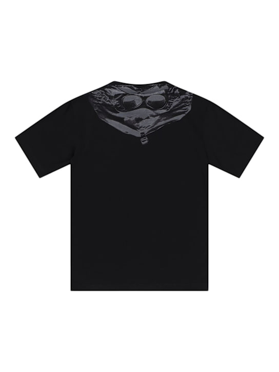 C.P. Company: Printed cotton jersey t-shirt - Black - kids-boys_2 | Luisa Via Roma
