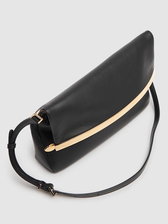 Tod's: Small CRN leather clutch - Black - women_2 | Luisa Via Roma