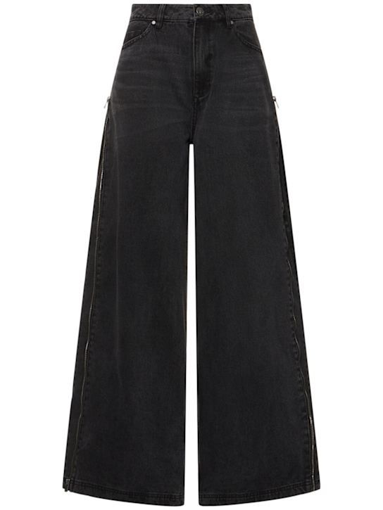 adidas Originals: Denim wide pants - women_0 | Luisa Via Roma