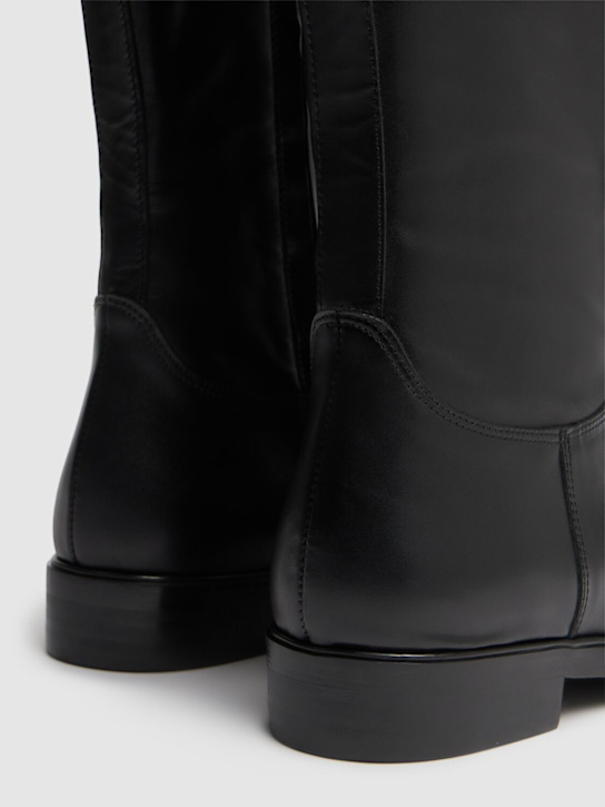 Coperni: 15mm Cavalier leather tall boots - Black - women_4 | Luisa Via Roma