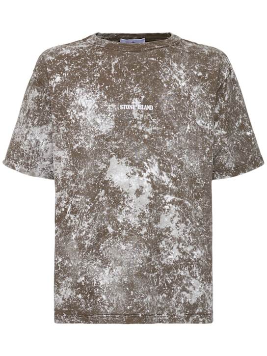 Stone Island: LuisaViaRoma short sleeve t-shirt - Verde Militare - men_0 | Luisa Via Roma