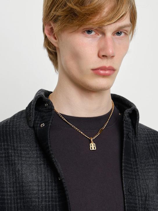 Balenciaga: Nano thin collar necklace - Gold - men_2 | Luisa Via Roma