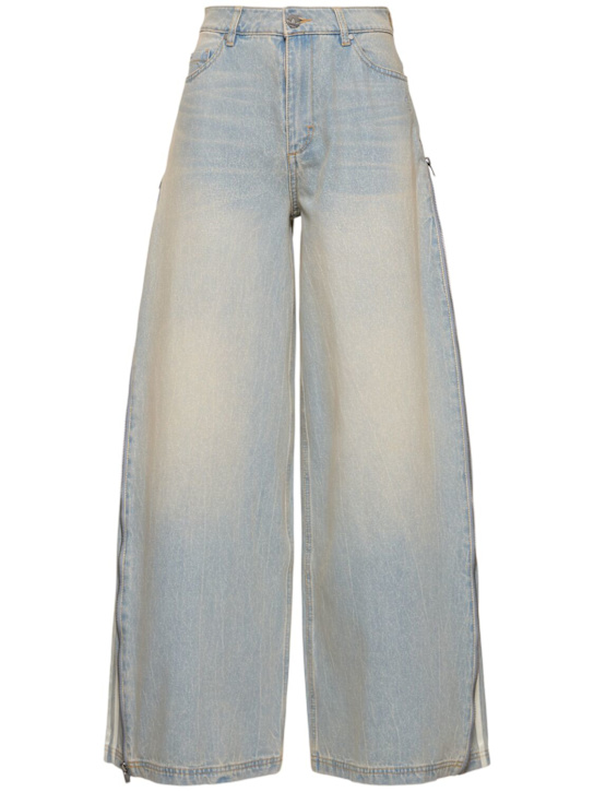 adidas Originals: Denim wide pants - women_0 | Luisa Via Roma