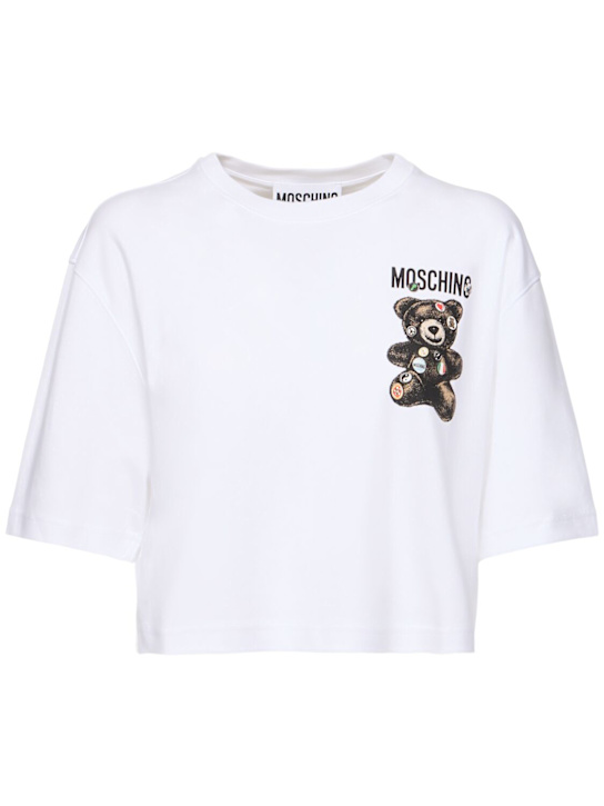 Cotton jersey cropped t-shirt