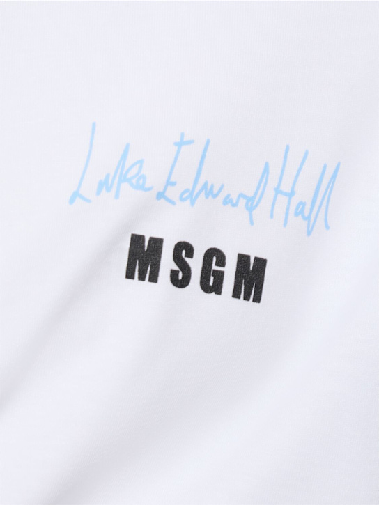 MSGM: Cotton t-shirt - Optic White - men_4 | Luisa Via Roma