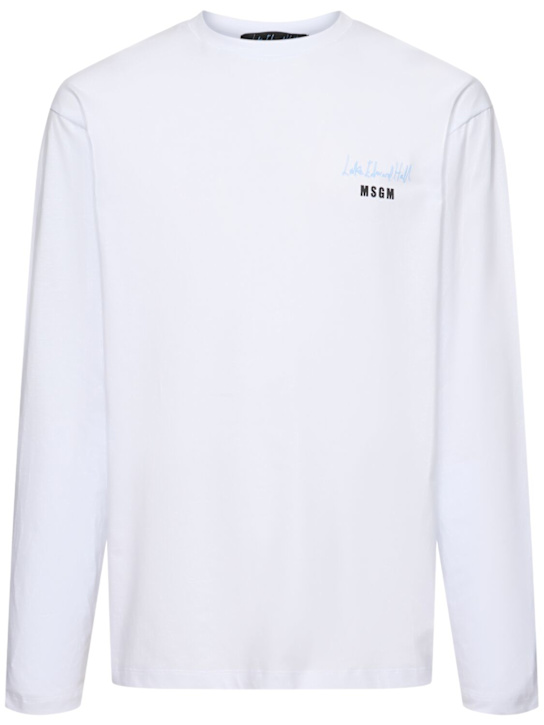 MSGM: Cotton t-shirt - Optic White - men_0 | Luisa Via Roma