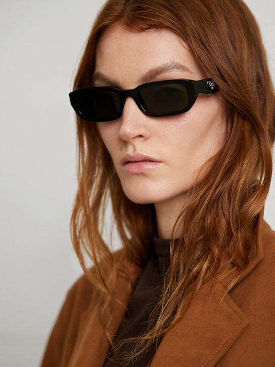 Prada: Symbole acetate sunglasses - Black - women_1 | Luisa Via Roma