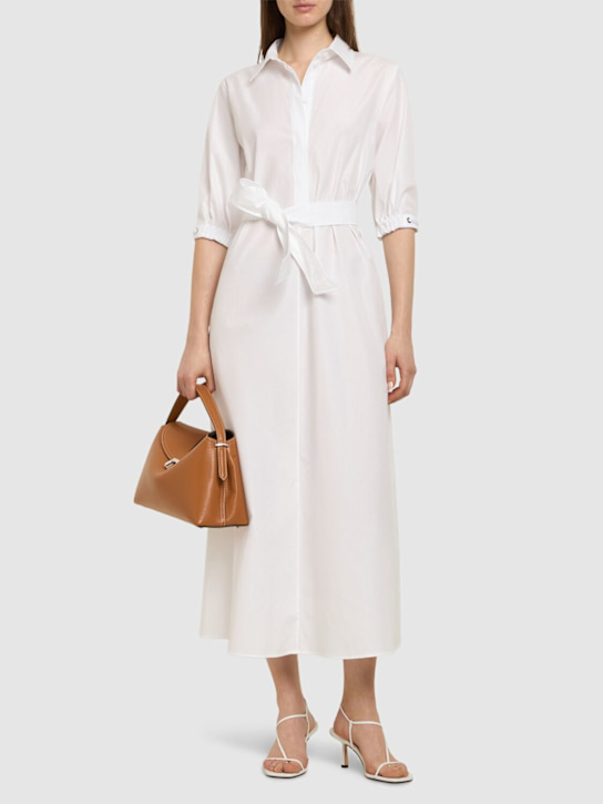 Max Mara: Hoyo poplin midi shirt dress - women_1 | Luisa Via Roma