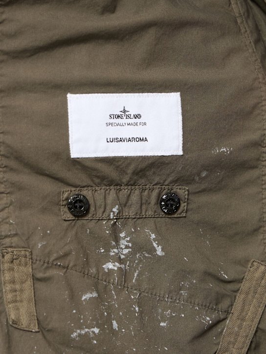 Stone Island: Kapuze aus Technostoff mit Kapuze „LuisaViaRoma“ - Verde Militare - women_6 | Luisa Via Roma