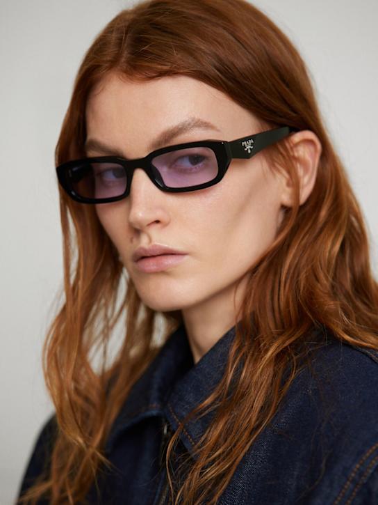 Prada: Symbole acetate sunglasses - Black/Lavander - women_1 | Luisa Via Roma