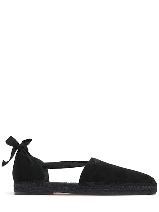 Bode: Suede lace-up espadrilles - Black - men_0 | Luisa Via Roma