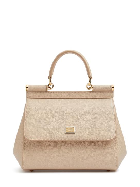 Dolce&Gabbana: Small Sicily Dauphine leather bag - women_0 | Luisa Via Roma