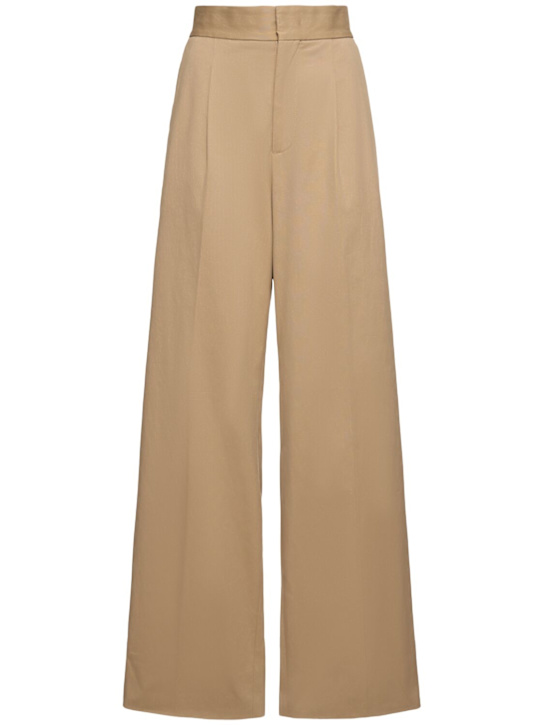 MSGM: Cotton blend wide pants - women_0 | Luisa Via Roma