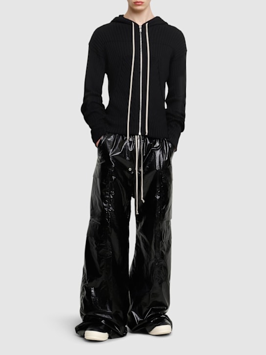 Rick Owens: Zipped cotton hoodie - men_1 | Luisa Via Roma