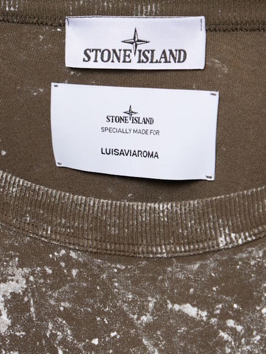Stone Island: LuisaViaRoma short sleeve t-shirt - Verde Militare - women_5 | Luisa Via Roma