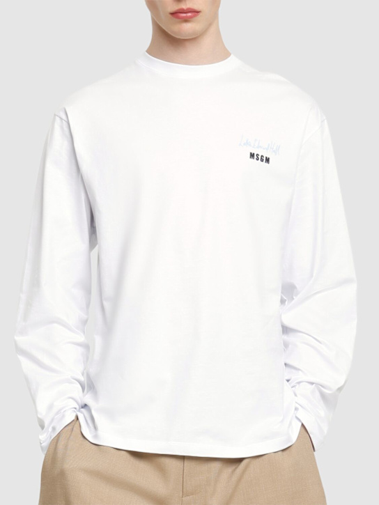 MSGM: Cotton t-shirt - Optic White - men_2 | Luisa Via Roma