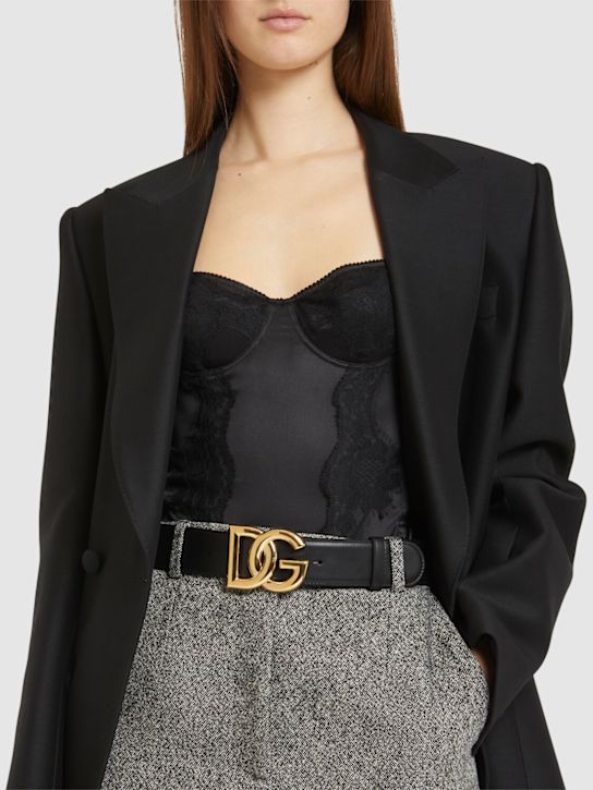 Dolce&Gabbana: 2.5cm DG iconic baroque leather belt - Black - women_1 | Luisa Via Roma
