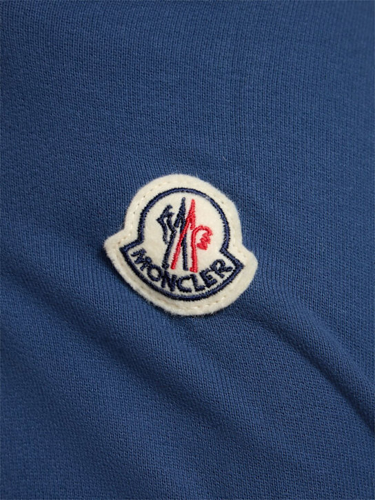 Moncler: Cotton & denim sweatshirt - Blue - men_4 | Luisa Via Roma