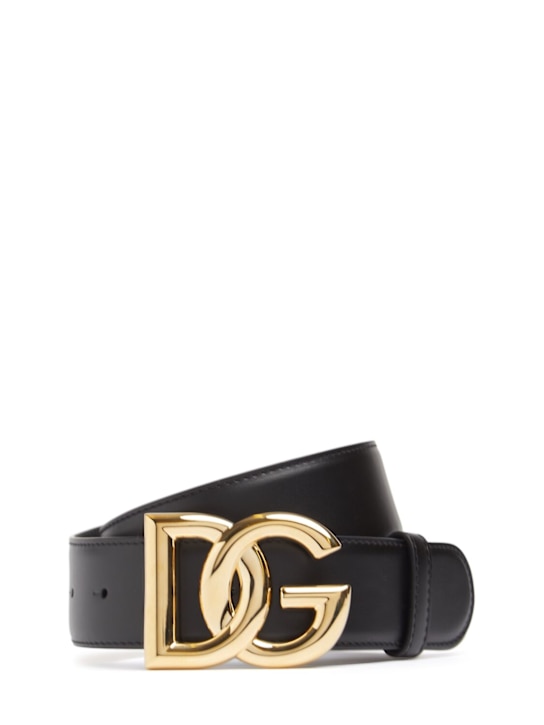 Dolce&Gabbana: 2.5cm DG iconic baroque leather belt - Black - women_0 | Luisa Via Roma